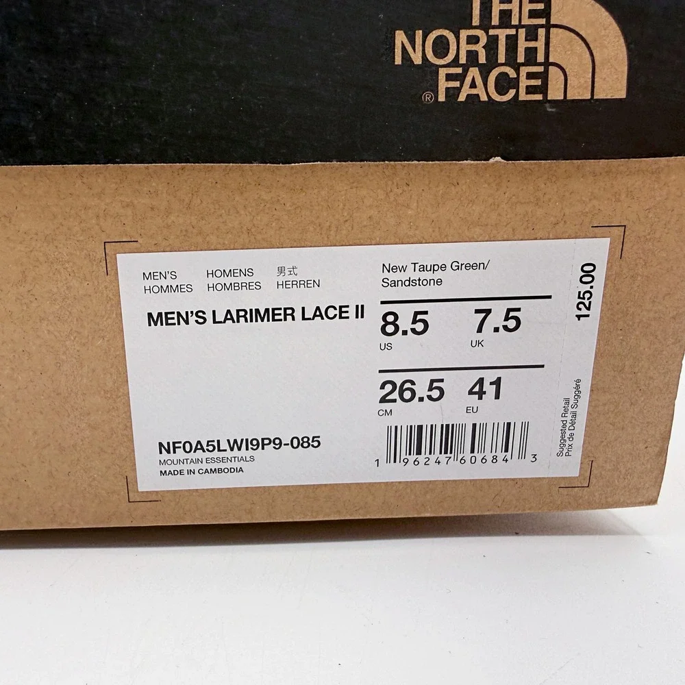 The North Face Larimer Lace II Men Size 8.5 New Taupe Green